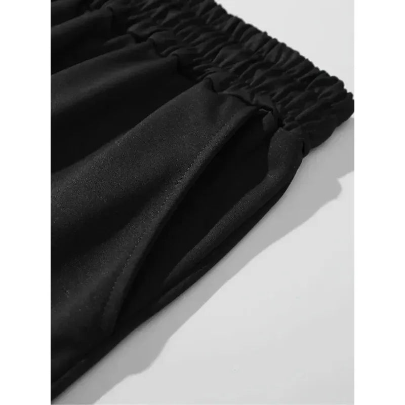 Men'S Casual Sports Shorts with Cross Print and Letter Design, Drawstring Waistband and Pockets, Summer Street Fashion