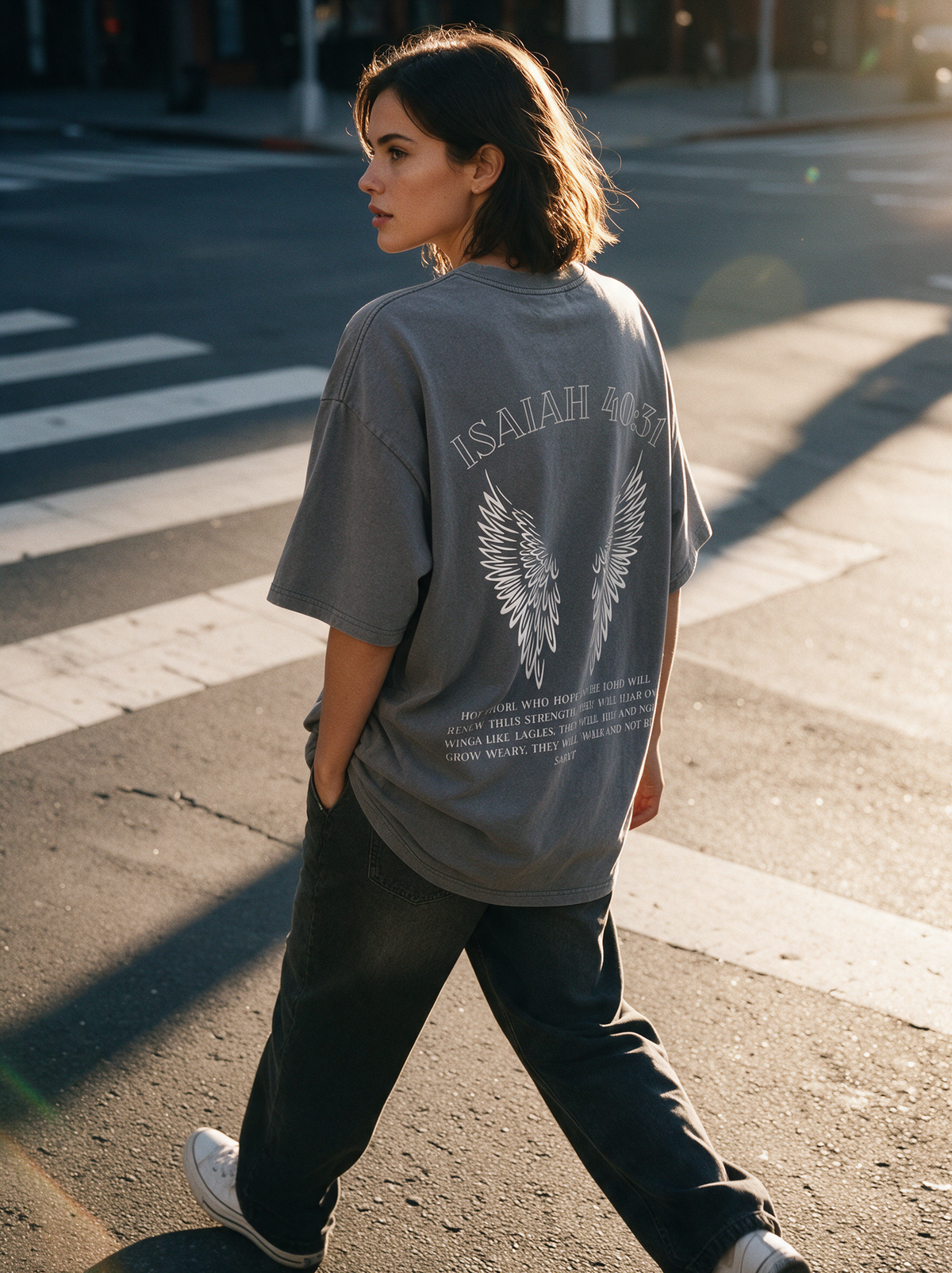 Isaiah 40:31 tee worn - Unashamed Faith campaign